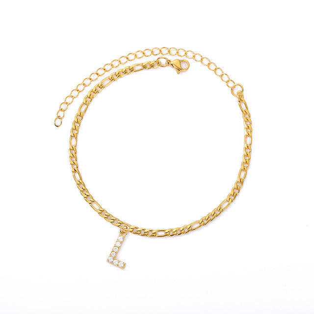 Tiny A-Z Initial Letter Anklets